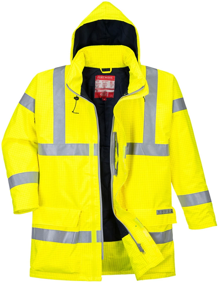 Gero matomumo antistatinė FR striukė nuo lietaus Portwest S778, Dydis: XL, Pw spalvos: Geltona