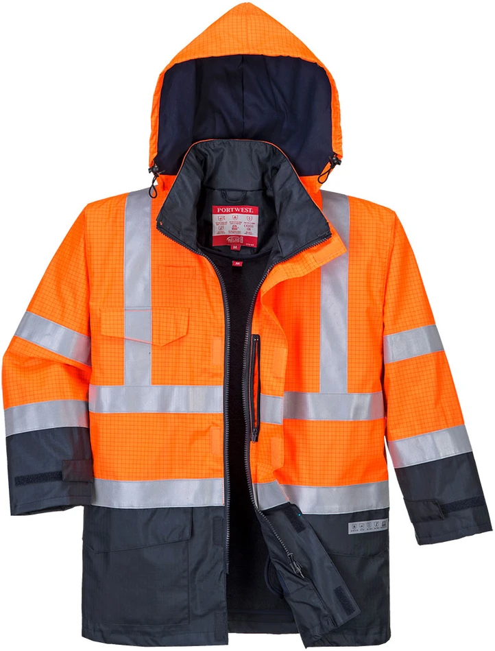 Gero matomumo apsauginė striukė nuo lietaus Portwest S779, Dydis: S, Pw spalvos: Oranžinis/Navy