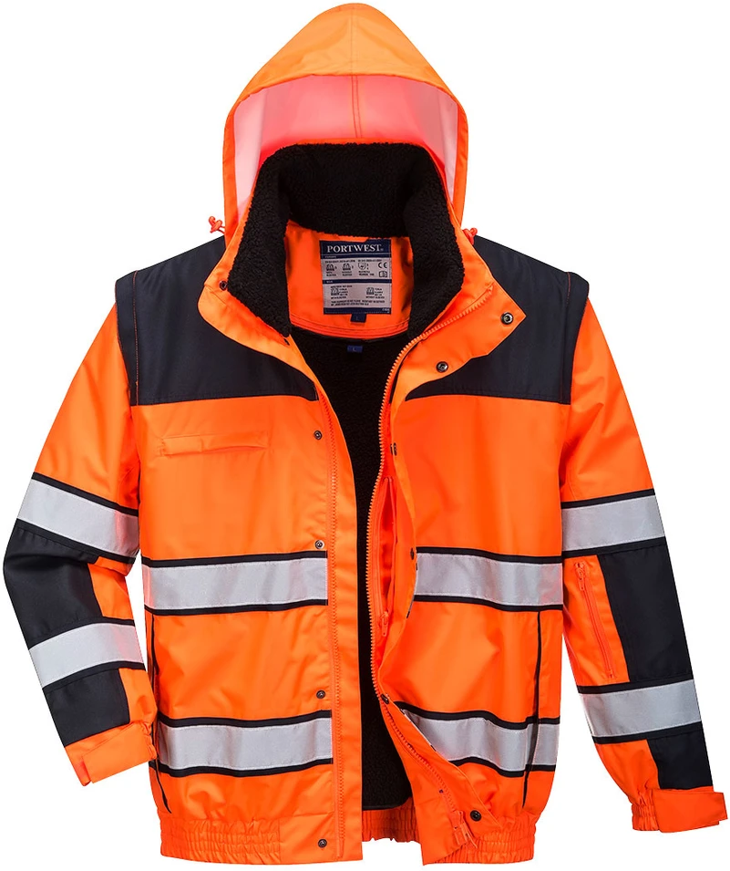 Gero matomumo klasikinė Bomber striukė Portwest C466, Dydis: M, Pw spalvos: Oranžinis/Juodas