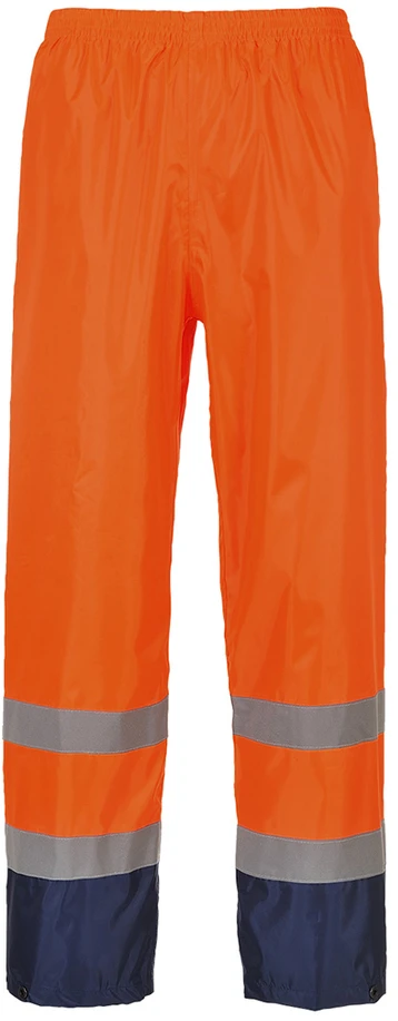 Gero matomumo klasikinės kontrastingos PORTWEST H444 kelnės nuo lietaus, Dydis: XL, Pw spalvos: Oranžinis/Navy