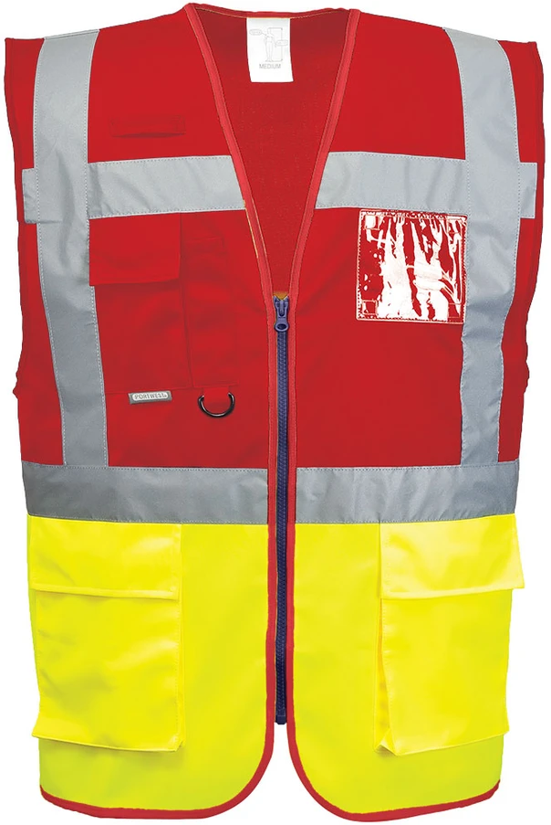 Gero matomumo kontrastinė PORTWEST C276 vadovo liemenė, Dydis: XL, Pw spalvos: Geltona/Raudona