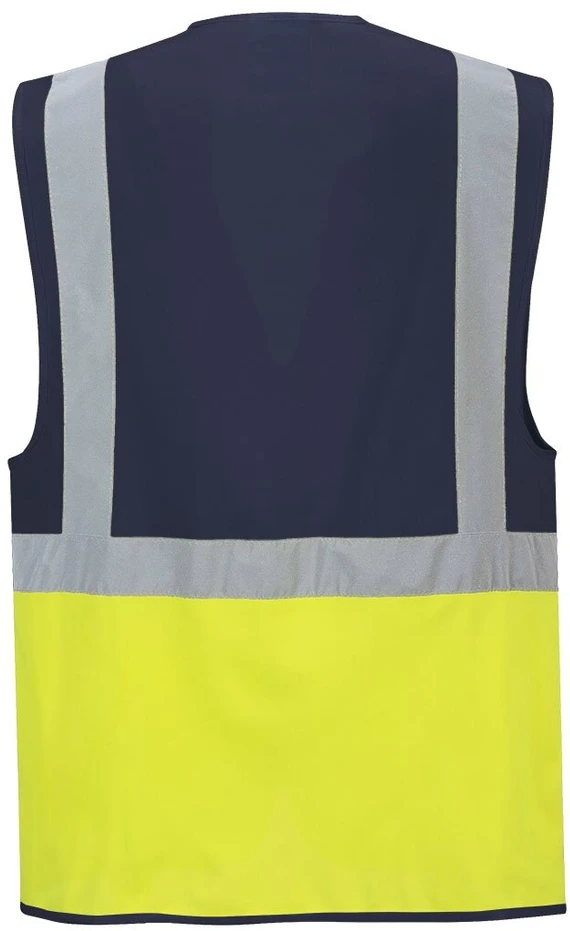 Gero matomumo kontrastinė PORTWEST C276 vadovo liemenė, Dydis: XL, Pw spalvos: Geltona/Navy