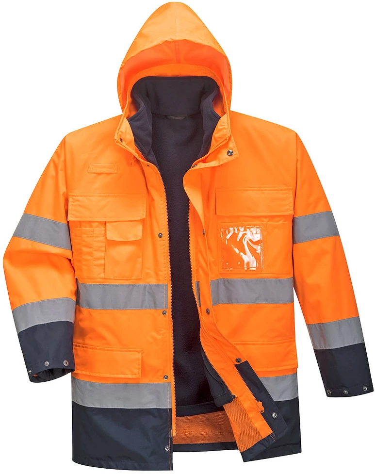 Gero matomumo kontrastinė PORTWEST S162 striukė 3-viename, Dydis: S, Pw spalvos: Oranžinis/Navy