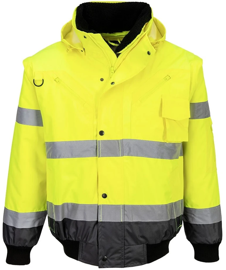 Gero matomumo kontrastinga PORTWEST C465 Bomber striukė, Dydis: XS, Pw spalvos: Geltona/Juodas
