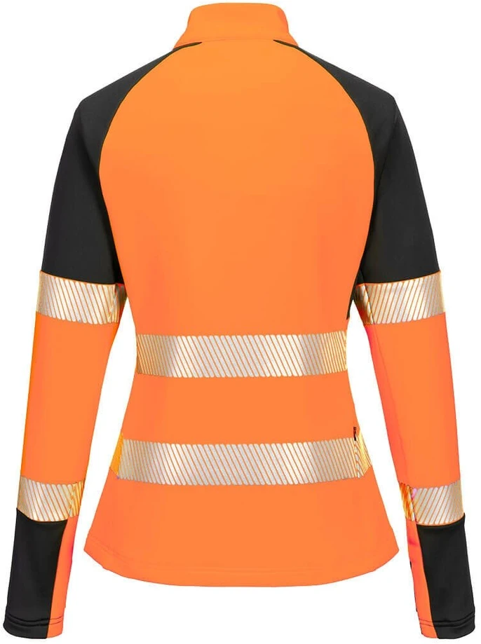 Gero matomumo moteriškas PORTWEST T173 džemperis su 1/4 ilgio užtrauktuku, Dydis: XL, Pw spalvos: Oranžinis/Juodas