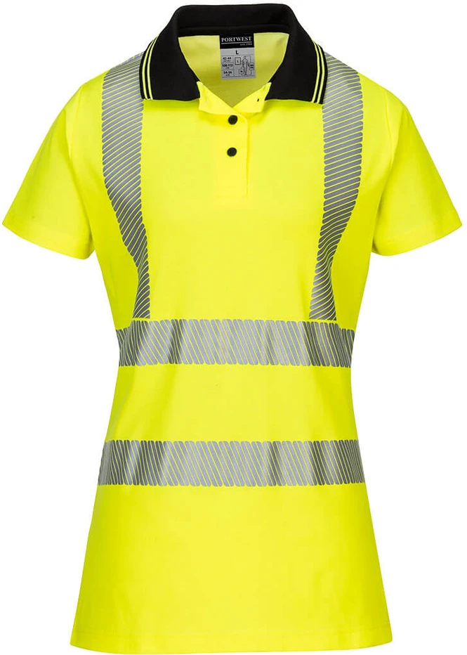 Gero matomumo moteriški PORTWEST LW72 polo marškinėliai, Dydis: XXL, Pw spalvos: Geltona/Juodas