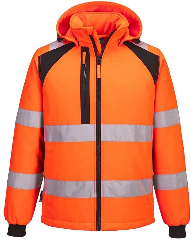 Gero matomumo pašiltinta PORTWEST CD809 Softshell striukė, Dydis: S, Pw spalvos: Oranžinis/Juodas
