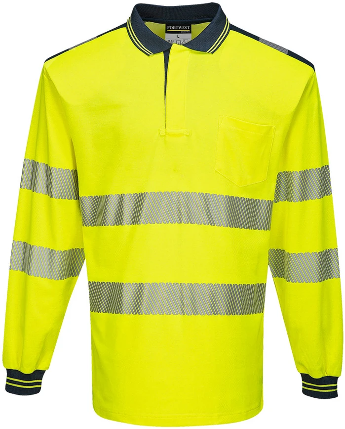 Gero matomumo Polo marškinėliai Portwest T184, Dydis: S, Pw spalvos: Geltona/Navy