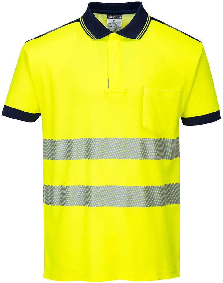 Gero matomumo Polo marškinėliai Portwest T180, Dydis: XXL, Pw spalvos: Geltona/Navy