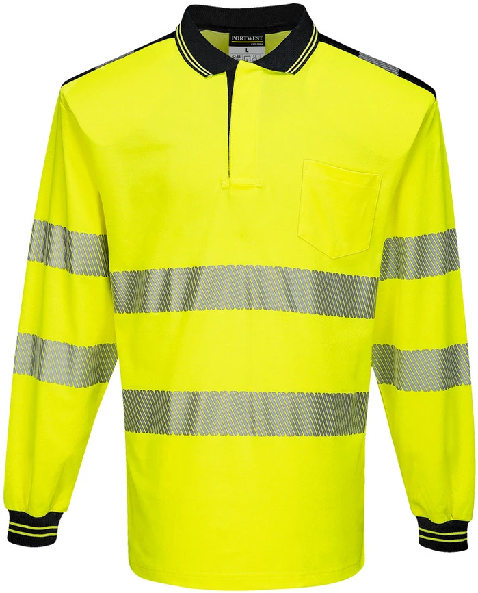 Gero matomumo Polo marškinėliai Portwest T184, Dydis: M, Pw spalvos: Geltona/Juodas