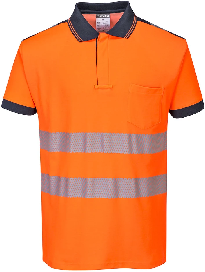 Gero matomumo Polo marškinėliai Portwest T180, Dydis: XXL, Pw spalvos: Oranžinis/Navy