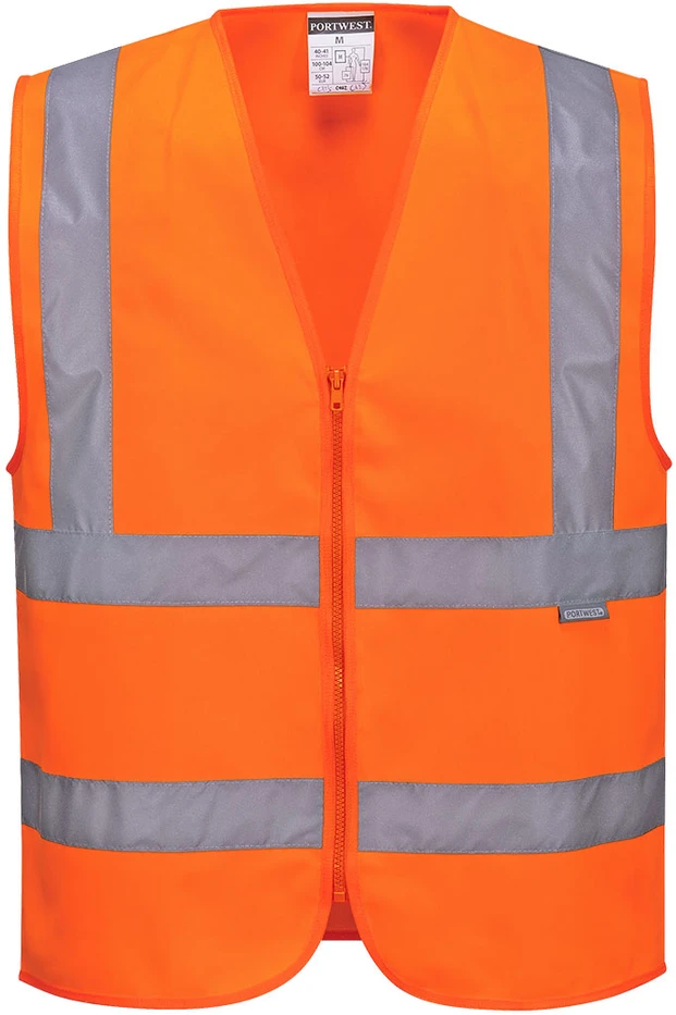 Gero matomumo PORTWEST C375 liemenė su atspindinčia juosta ir užtrauktuku, Dydis: XXL, Pw spalvos: Oranžinis