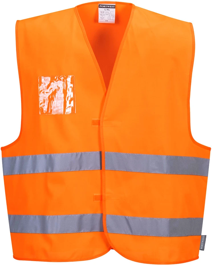 Gero matomumo PORTWEST C475 liemenė su dvipusiu asmens dokumento laikikliu, Dydis: S/M, Pw spalvos: Geltona