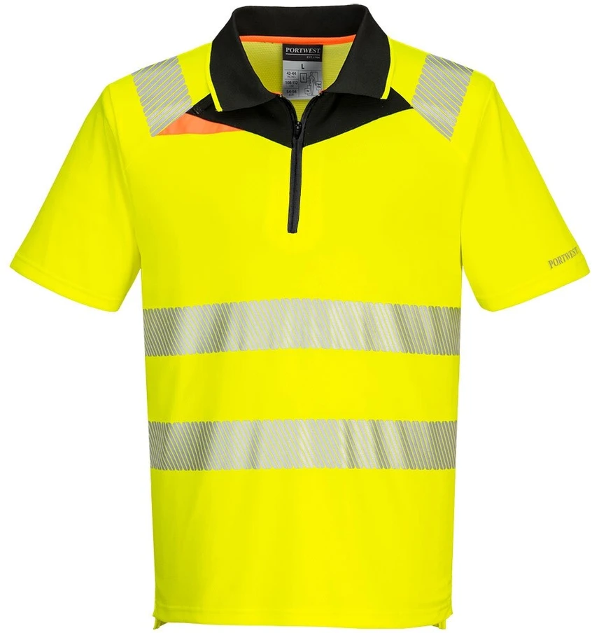 Gero matomumo PORTWEST DX412 polo marškinėliai trumpomis rankovėmis, Dydis: 4XL, Pw spalvos: Oranžinis/Juodas
