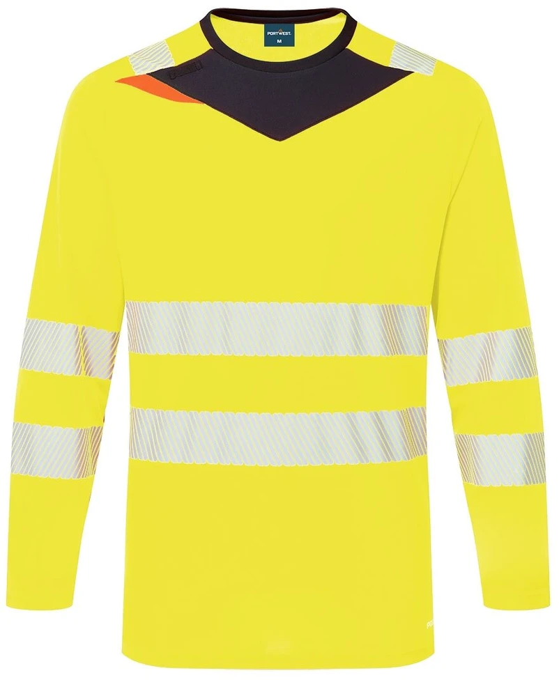 Gero matomumo PORTWEST DX416 sportiniai marškinėliai, Dydis: XXXL, Pw spalvos: Geltona/Juodas