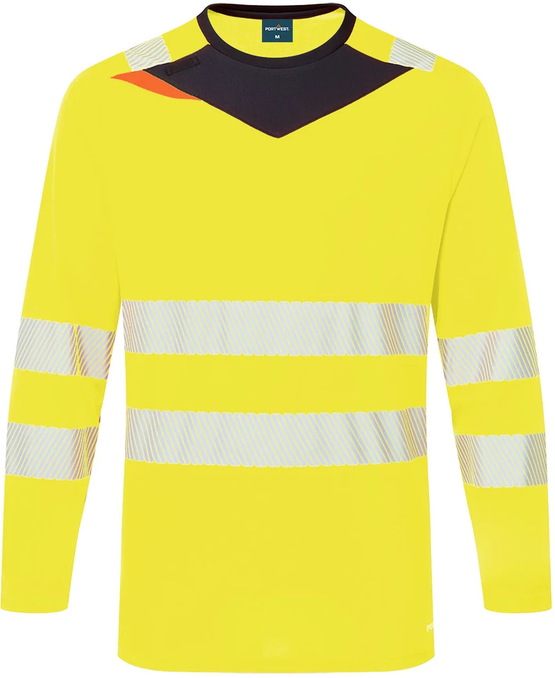 Gero matomumo PORTWEST DX416 sportiniai marškinėliai, Dydis: XXXL, Pw spalvos: Geltona/Juodas