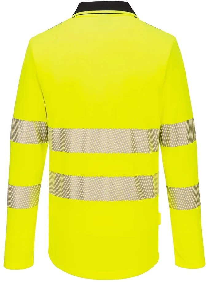 Gero matomumo PORTWEST DX419 polo marškinėliai su užtrauktuku, Dydis: XXL, Pw spalvos: Geltona/Juodas