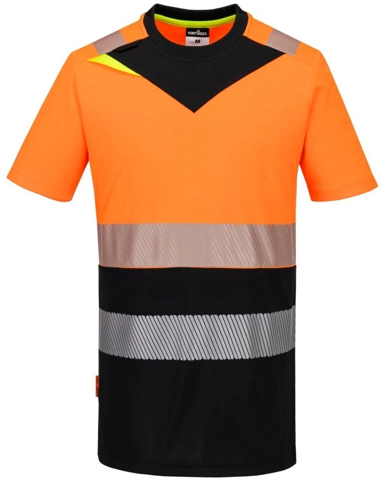 Gero matomumo PORTWEST DX434 sportiniai marškinėliai, Dydis: 4XL, Pw spalvos: Oranžinis/Juodas