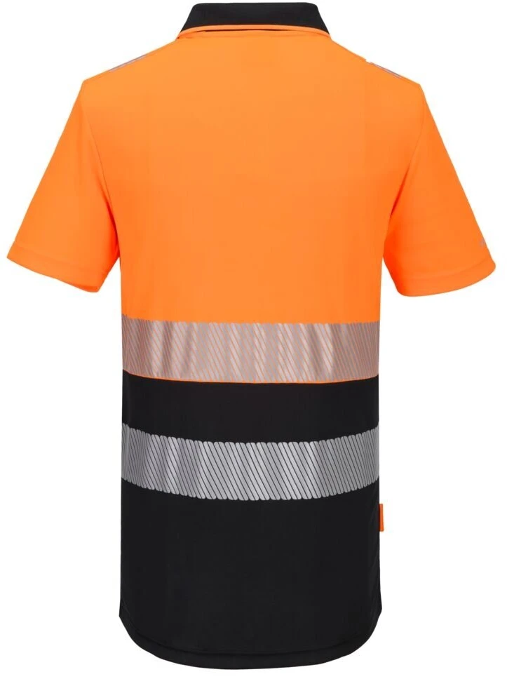 Gero matomumo PORTWEST DX435 polo marškinėliai su užtrauktuku, Dydis: 5XL, Pw spalvos: Oranžinis/Juodas