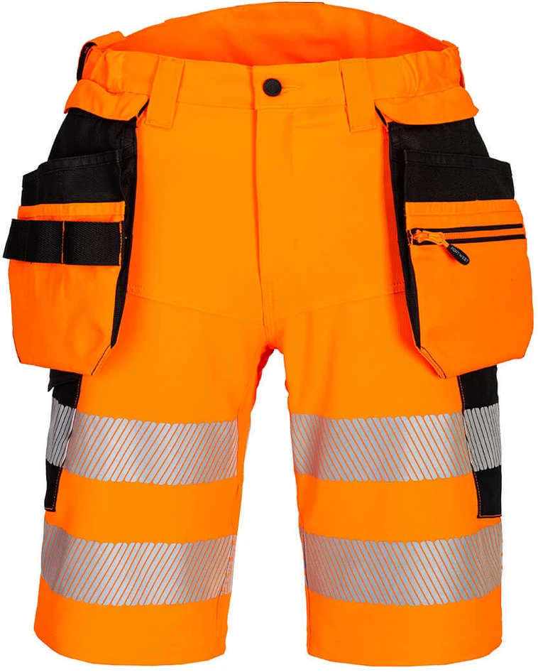 Gero matomumo PORTWEST DX446 šortai su kišenėmis, Dydis: 33, Pw spalvos: Oranžinis/Juodas
