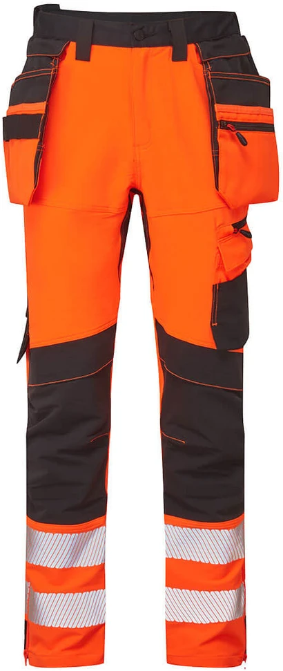 Gero matomumo PORTWEST DX454 darbo kelnės su nuimamomis kišenėmis, Dydis: 33, Pw spalvos: Oranžinis/Juodas