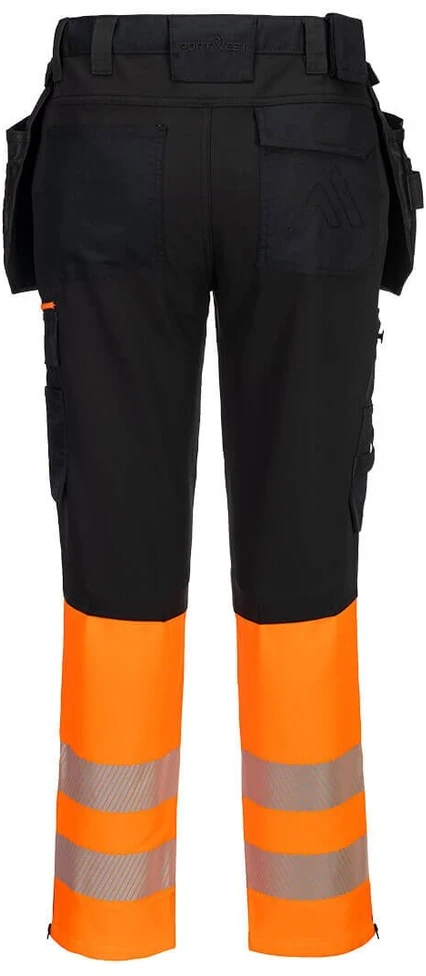 Gero matomumo PORTWEST DX457 darbo kelnės su nuimamomis kišenėmis, Dydis: 44, Pw spalvos: Oranžinis/Juodas