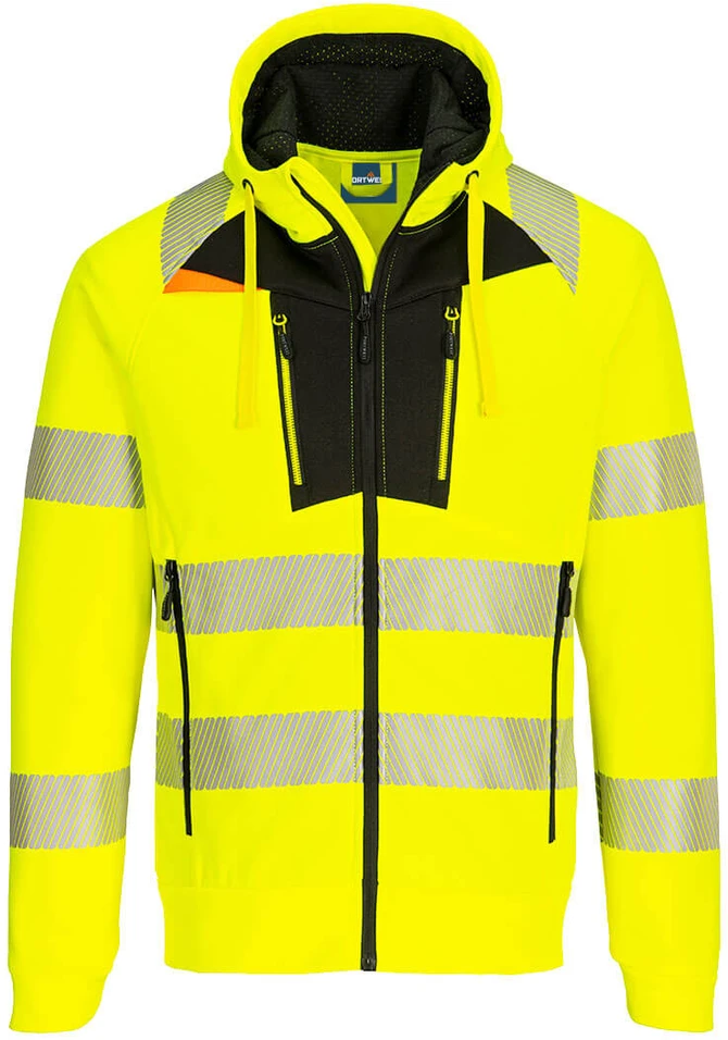 Gero matomumo PORTWEST DX477 užsegamas džemperis, Dydis: XXL, Pw spalvos: Geltona/Juodas