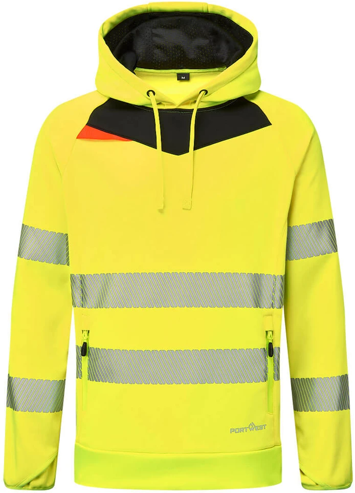 Gero matomumo PORTWEST DX483 darbo džemperis su gobtuvu, Dydis: XXXL, Pw spalvos: Geltona/Juodas