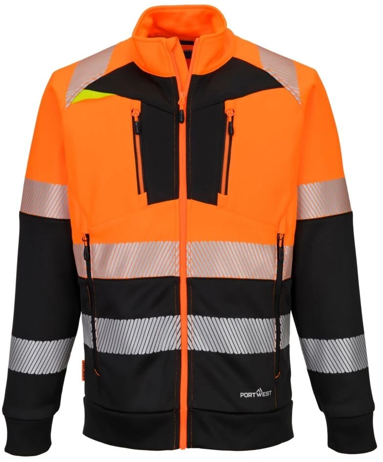 Gero matomumo PORTWEST DX490 švarkas su užtrauktuku, Dydis: XL, Pw spalvos: Geltona/Juodas