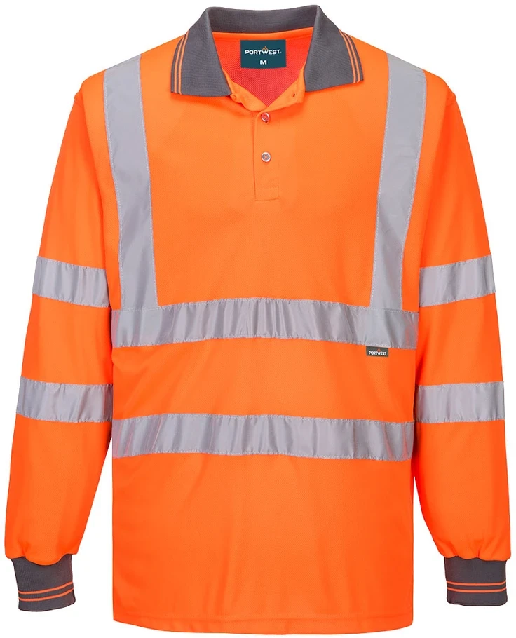 Gero matomumo PORTWEST ES277 polo marškinėliai ilgomis rankovėmis, Dydis: XXXL, Pw spalvos: Oranžinis