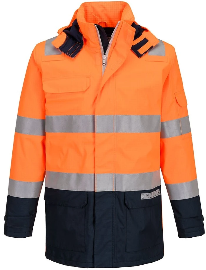 Gero matomumo PORTWEST FR605 striukė nuo lietaus, Dydis: S, Pw spalvos: Oranžinis/Navy