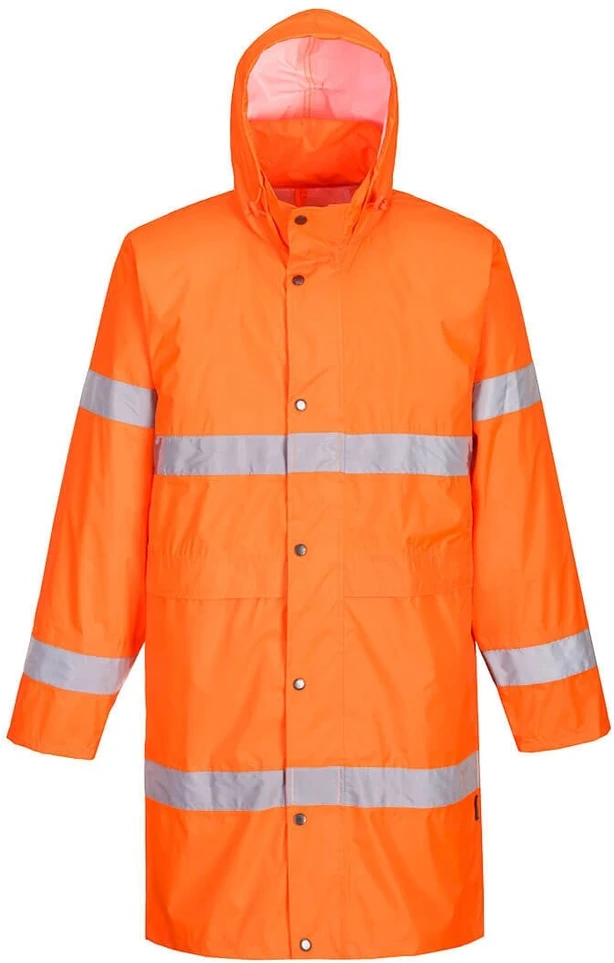 Gero matomumo PORTWEST H442 apsiaustas nuo lietaus 100 cm, Dydis: XS, Pw spalvos: Oranžinis