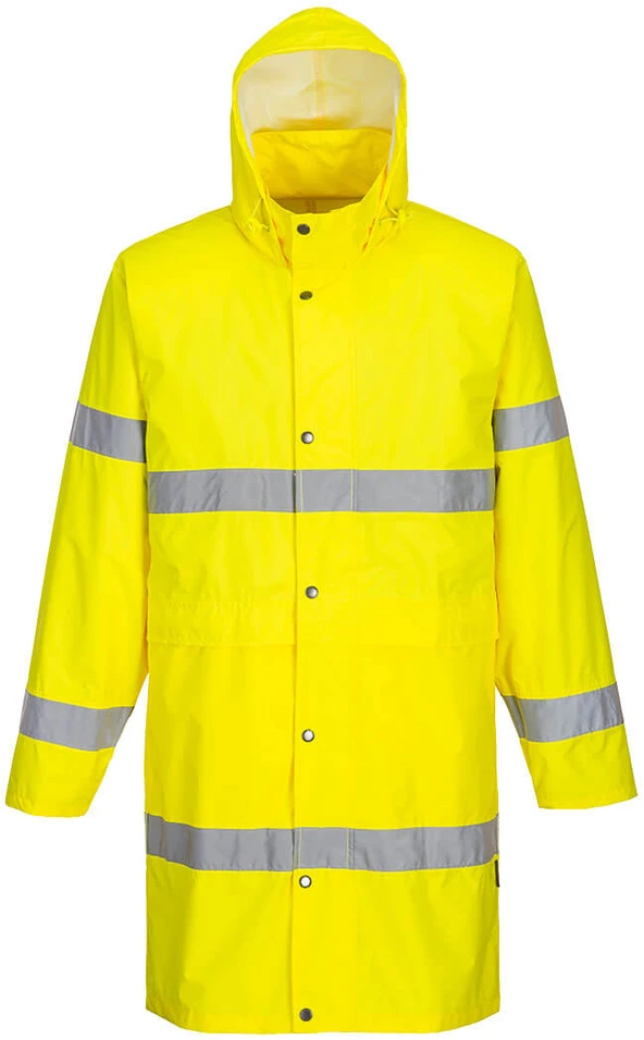 Gero matomumo PORTWEST H442 apsiaustas nuo lietaus 100 cm, Dydis: XXL, Pw spalvos: Geltona