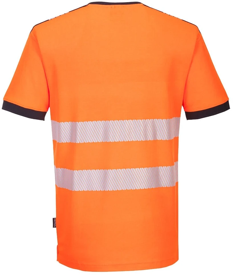 Gero matomumo PORTWEST PW310 sportiniai marškinėliai su V apykakle, Dydis: XXL, Pw spalvos: Oranžinis/Juodas