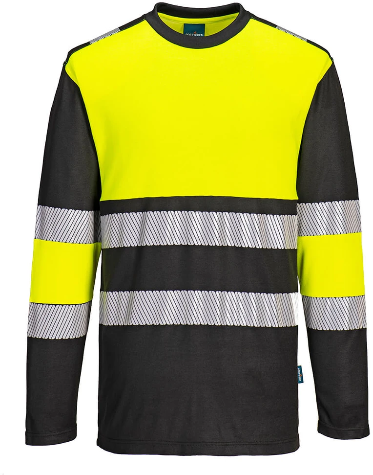 Gero matomumo PORTWEST PW312 1 klasės sportiniai marškinėliai, Dydis: XL, Pw spalvos: Geltona/Juodas