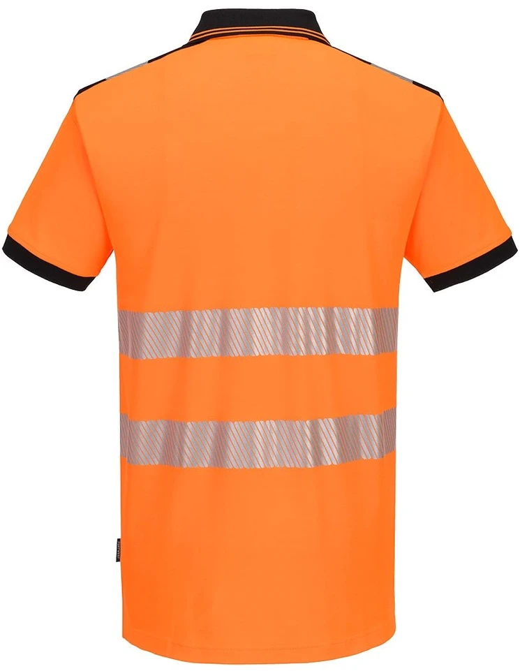 Gero matomumo PORTWEST PW317 polo marškinėliai trumpomis rankovėmis, Dydis: L, Pw spalvos: Oranžinis/Juodas