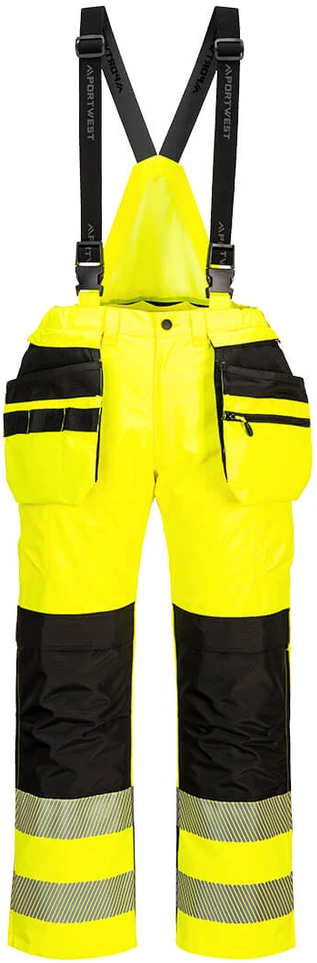 Gero matomumo PORTWEST PW356 puskombinezonis nuo lietaus, Dydis: XXL, Pw spalvos: Geltona/Juodas
