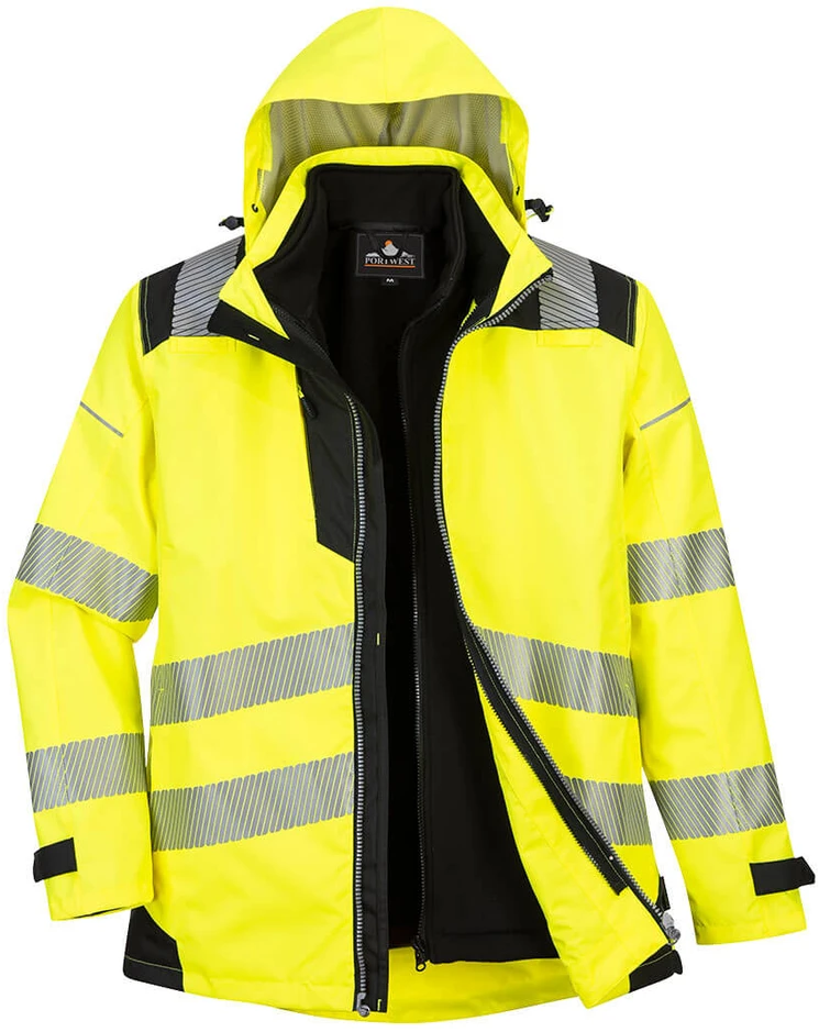 Gero matomumo PORTWEST PW365 striukė 3 viename, Dydis: XXL, Pw spalvos: Geltona/Juodas