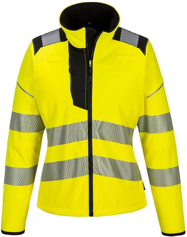 Gero matomumo PORTWEST PW381 Softshell striukė moterims, Dydis: S, Pw spalvos: Geltona/Juodas