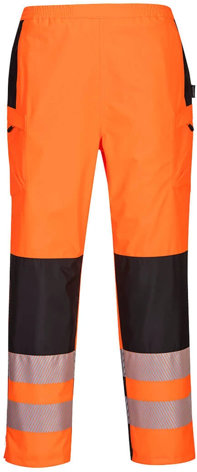 Gero matomumo PORTWEST PW386 moteriškos kelnės nuo lietaus, Dydis: XXL, Pw spalvos: Oranžinis/Juodas