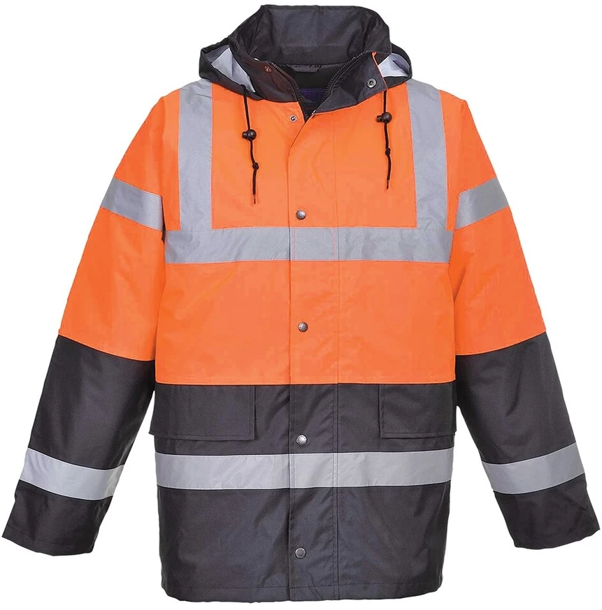 Gero matomumo PORTWEST S467 dviejų spalvų kelininko striukė, Dydis: L, Pw spalvos: Oranžinis/Juodas
