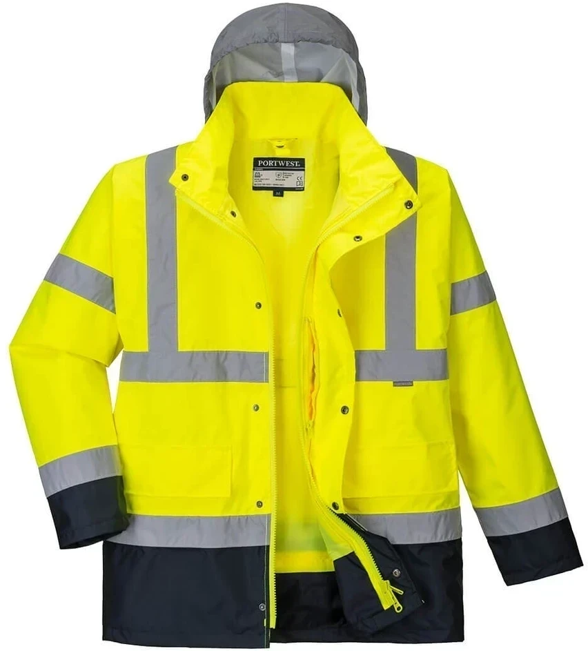 Gero matomumo PORTWEST S471 4 viename kontrastinga kelininko striukė, Dydis: XL, Pw spalvos: Oranžinis/Navy