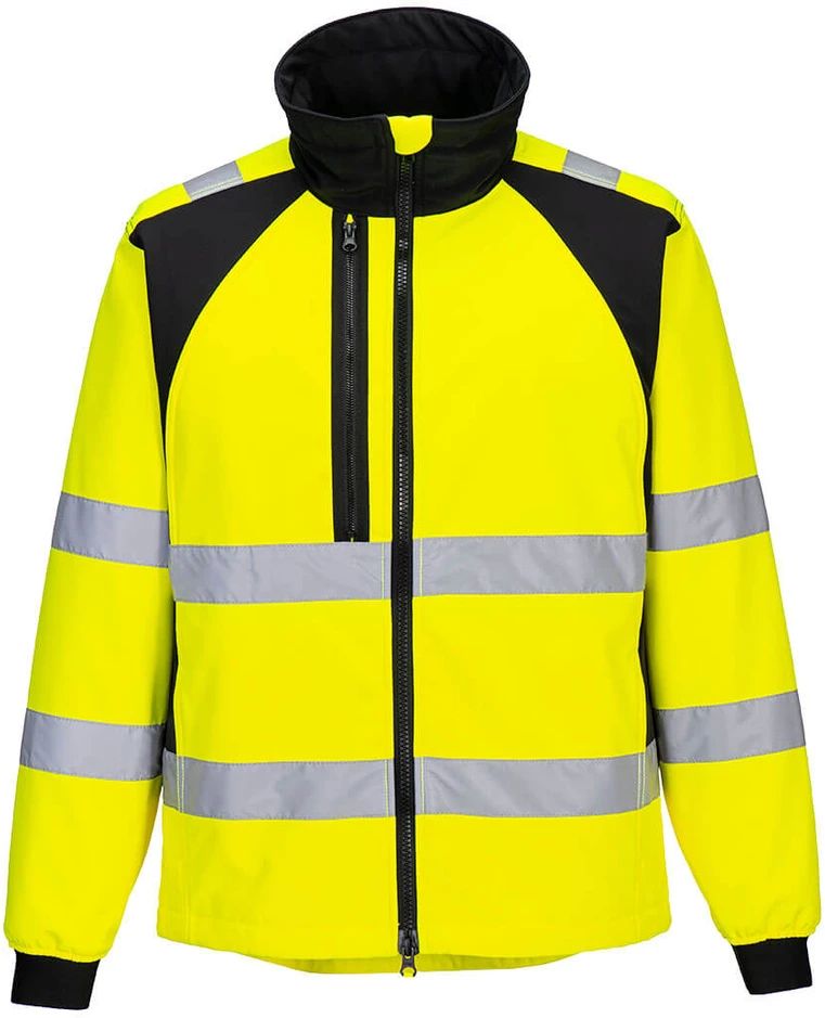 Gero matomumo Softshell PORTWEST darbo striukė, Dydis: XL, Pw spalvos: Geltona/Juodas