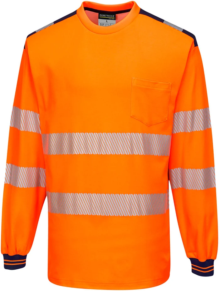 Gero matomumo sportiniai marškinėliai Portwest T185, Dydis: 4XL, Pw spalvos: Oranžinis/Navy