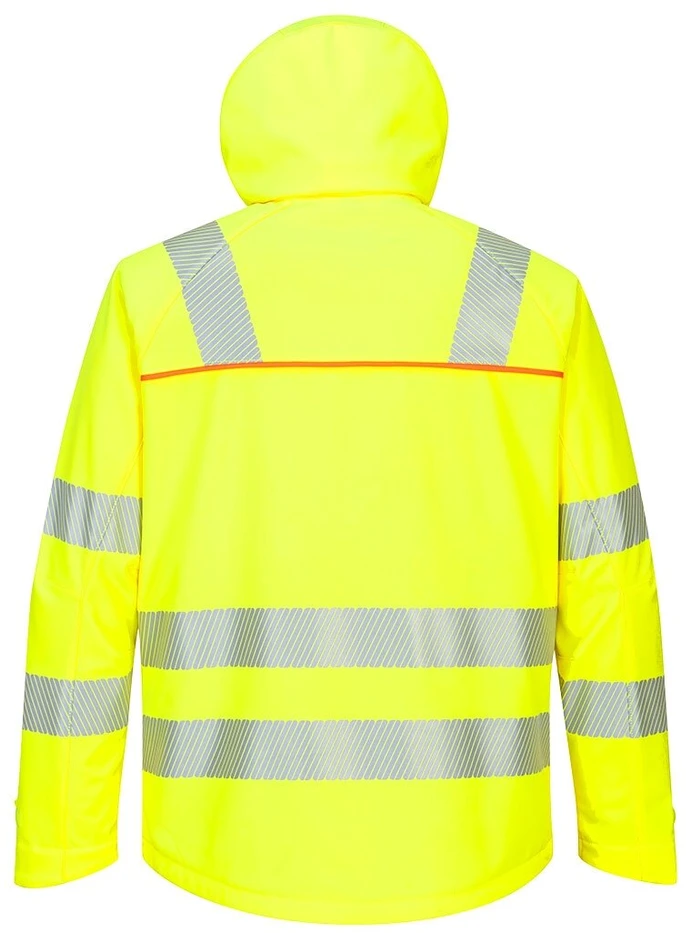 Gero matomumo vėjui ir vandeniui atspari PORTWEST DX475 Softshell striukė, Dydis: 5XL, Pw spalvos: Oranžinis/Juodas