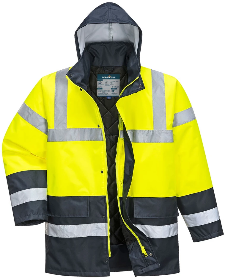 Gero matomumo žieminė PORTWEST ES466 darbo striukė, Dydis: XS, Pw spalvos: Geltona/Navy