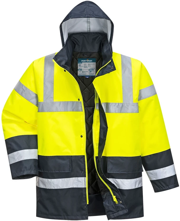 Gero matomumo žieminė PORTWEST ES466 darbo striukė, Dydis: 6XL, Pw spalvos: Geltona/Navy