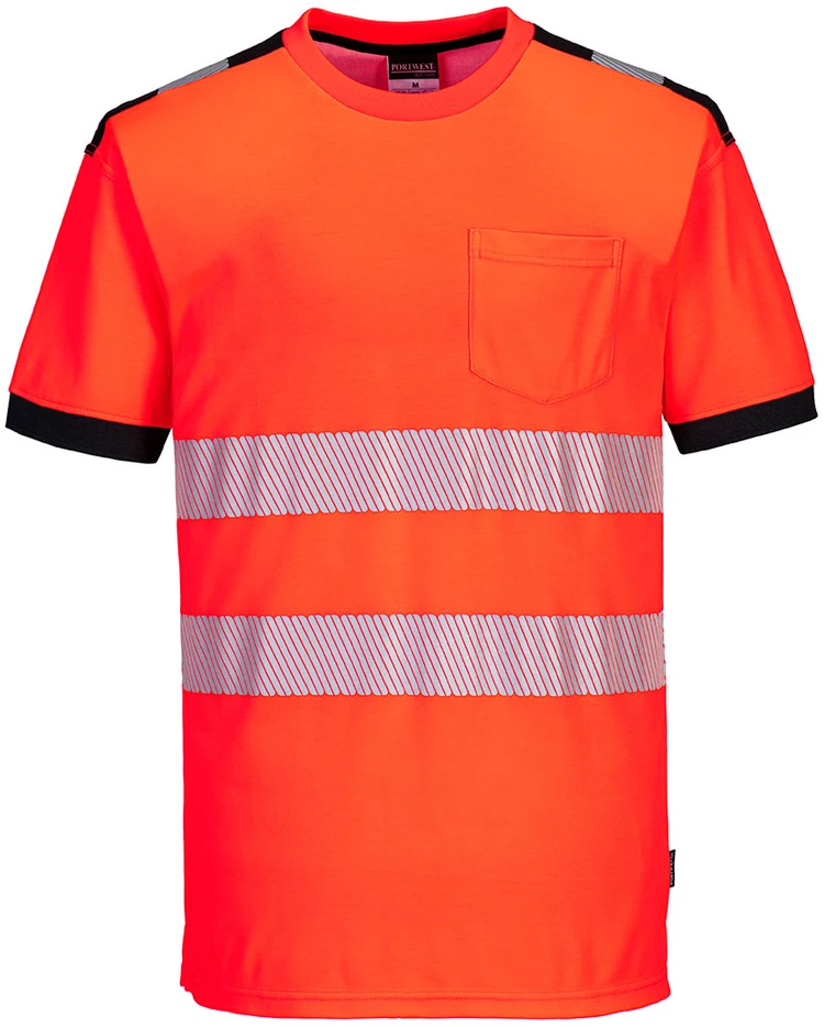 Marškinėliai Portwest T181, Dydis: XXL, Pw spalvos: Raudona/Juodas