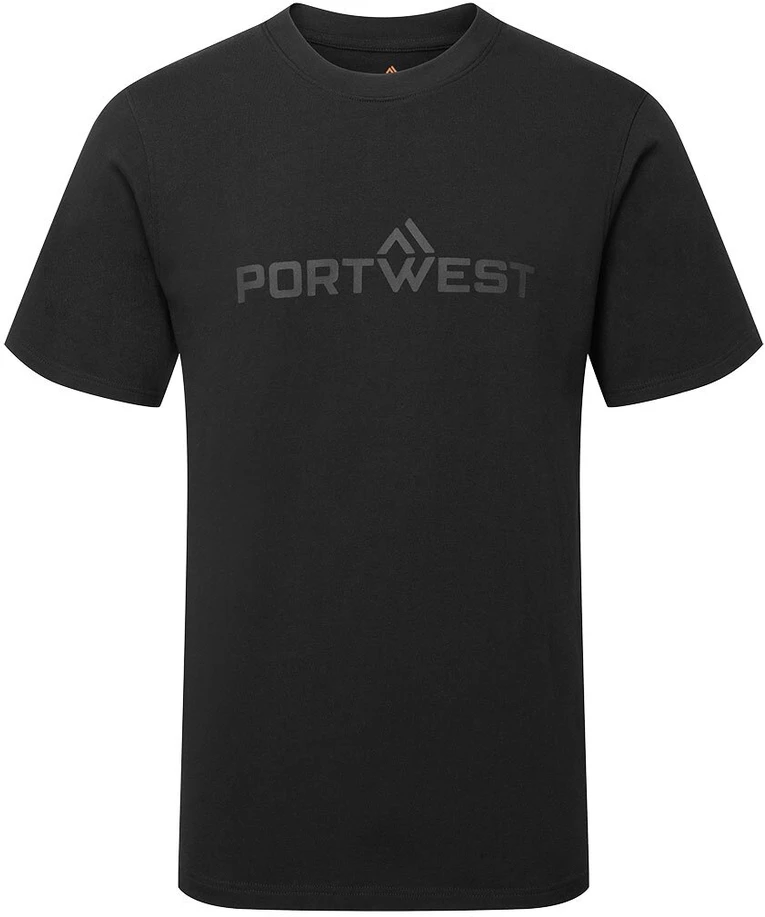 Medvilniniai PORTWEST B198 sportiniai marškinėliai trumpomis rankovėmis, Dydis: XXXL, Pw spalvos: Juodas