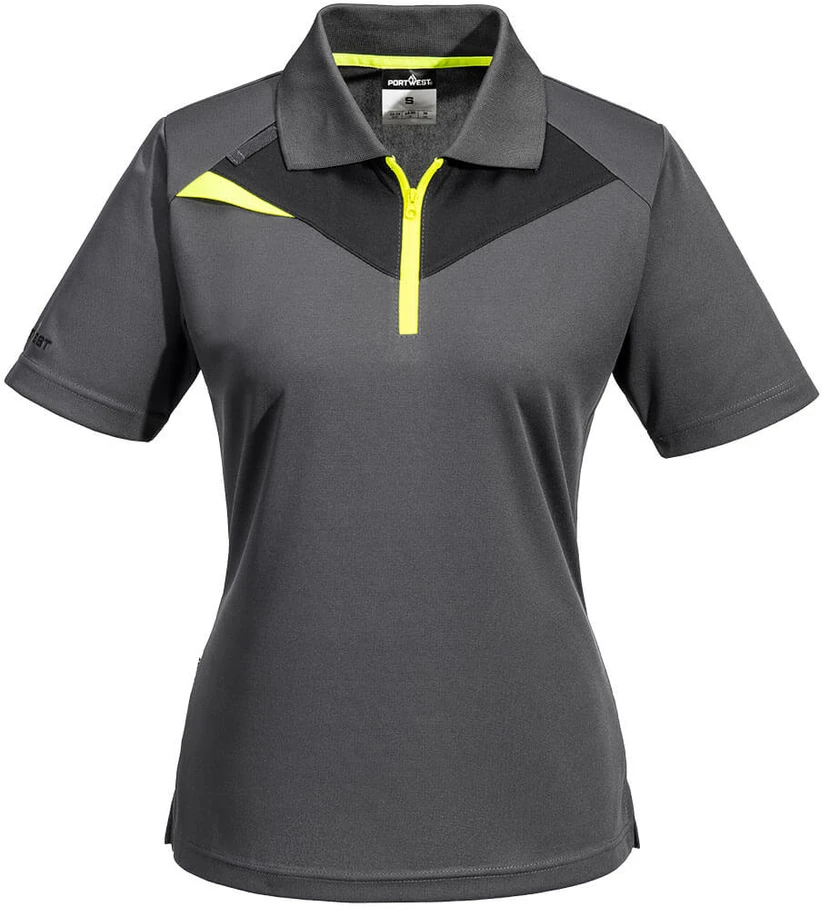 Moteriški PORTWEST DX409 darbo polo marškinėliai, Dydis: XXL, Pw spalvos: Metal Pilkas